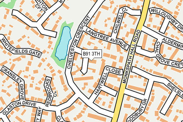 B91 3TH map - OS OpenMap – Local (Ordnance Survey)