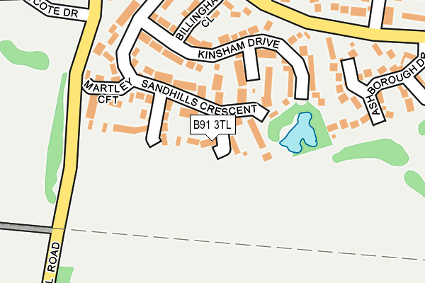 B91 3TL map - OS OpenMap – Local (Ordnance Survey)