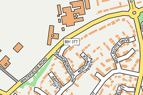 B91 3TT map - OS OpenMap – Local (Ordnance Survey)