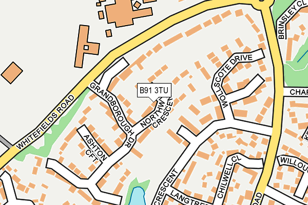 B91 3TU map - OS OpenMap – Local (Ordnance Survey)