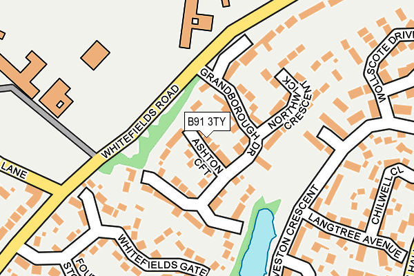 B91 3TY map - OS OpenMap – Local (Ordnance Survey)