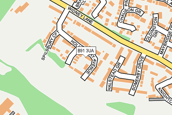 B91 3UA map - OS OpenMap – Local (Ordnance Survey)