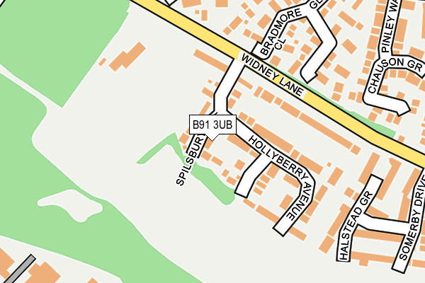 B91 3UB map - OS OpenMap – Local (Ordnance Survey)