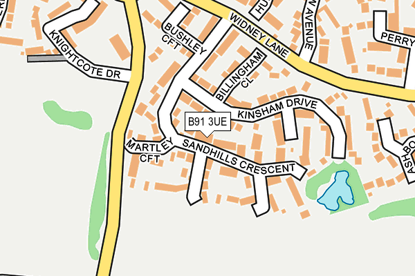 B91 3UE map - OS OpenMap – Local (Ordnance Survey)