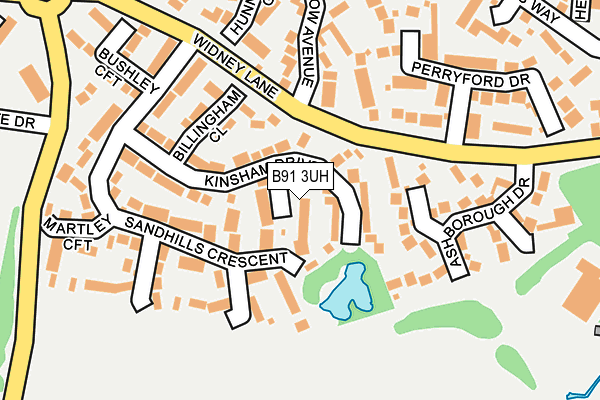 B91 3UH map - OS OpenMap – Local (Ordnance Survey)