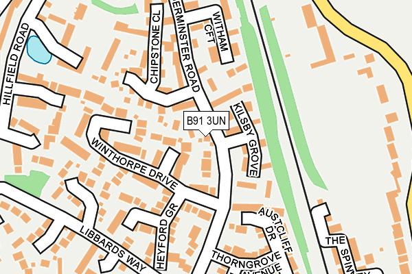 B91 3UN map - OS OpenMap – Local (Ordnance Survey)