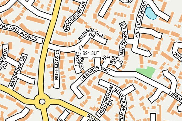 B91 3UT map - OS OpenMap – Local (Ordnance Survey)