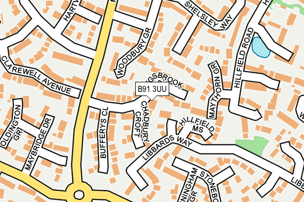 B91 3UU map - OS OpenMap – Local (Ordnance Survey)