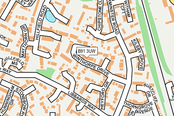 B91 3UW map - OS OpenMap – Local (Ordnance Survey)