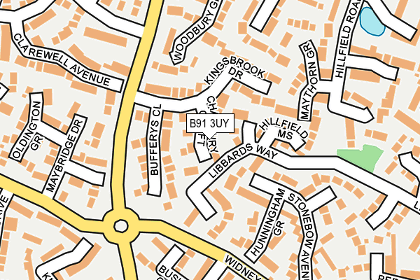 B91 3UY map - OS OpenMap – Local (Ordnance Survey)