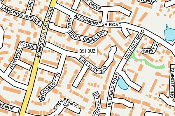 B91 3UZ map - OS OpenMap – Local (Ordnance Survey)