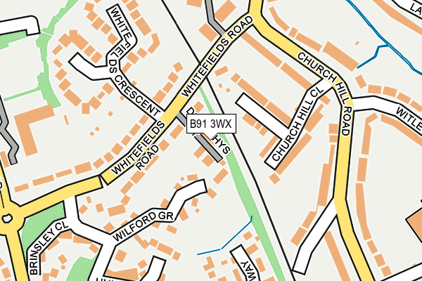 B91 3WX map - OS OpenMap – Local (Ordnance Survey)