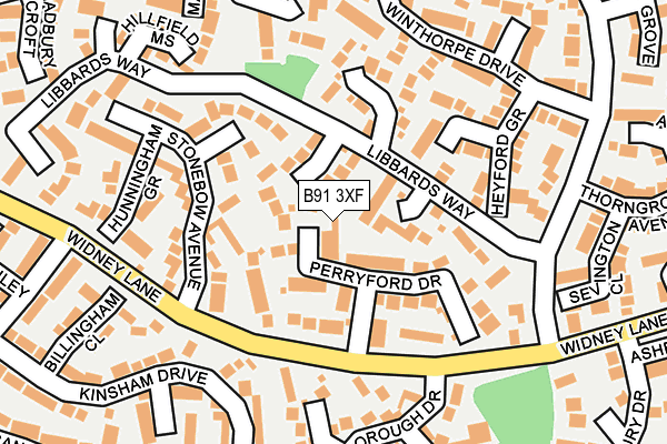 B91 3XF map - OS OpenMap – Local (Ordnance Survey)