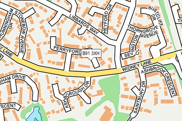 B91 3XH map - OS OpenMap – Local (Ordnance Survey)