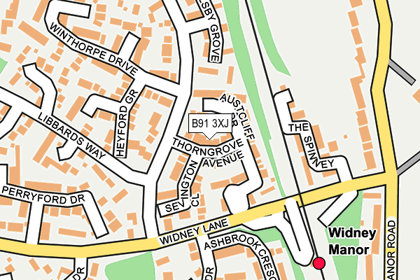 B91 3XJ map - OS OpenMap – Local (Ordnance Survey)