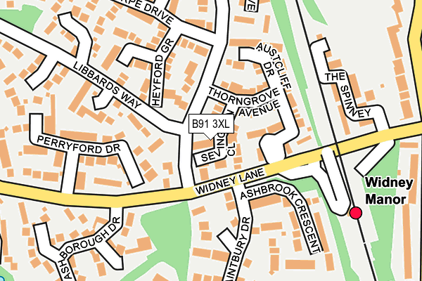 B91 3XL map - OS OpenMap – Local (Ordnance Survey)