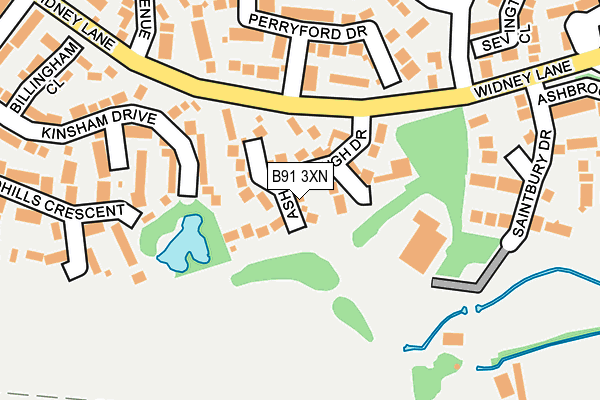 B91 3XN map - OS OpenMap – Local (Ordnance Survey)
