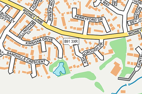 B91 3XR map - OS OpenMap – Local (Ordnance Survey)