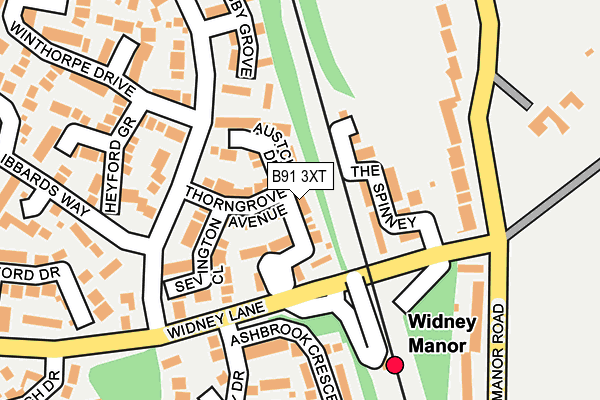 B91 3XT map - OS OpenMap – Local (Ordnance Survey)