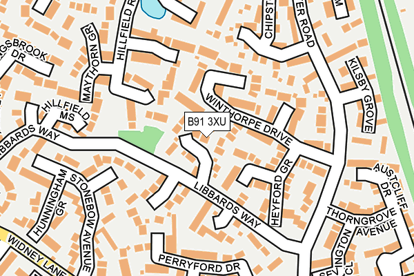 B91 3XU map - OS OpenMap – Local (Ordnance Survey)