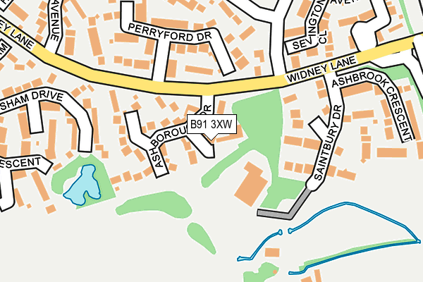 B91 3XW map - OS OpenMap – Local (Ordnance Survey)