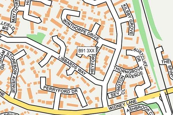 B91 3XX map - OS OpenMap – Local (Ordnance Survey)