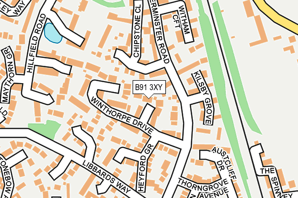 B91 3XY map - OS OpenMap – Local (Ordnance Survey)