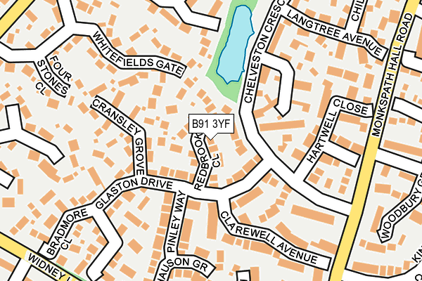 B91 3YF map - OS OpenMap – Local (Ordnance Survey)