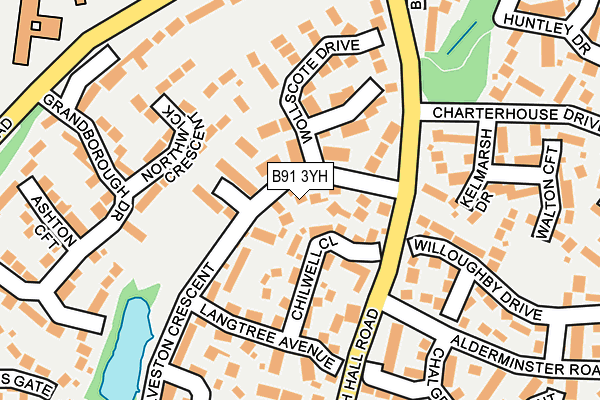 B91 3YH map - OS OpenMap – Local (Ordnance Survey)