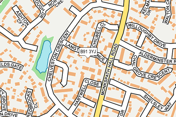 B91 3YJ map - OS OpenMap – Local (Ordnance Survey)