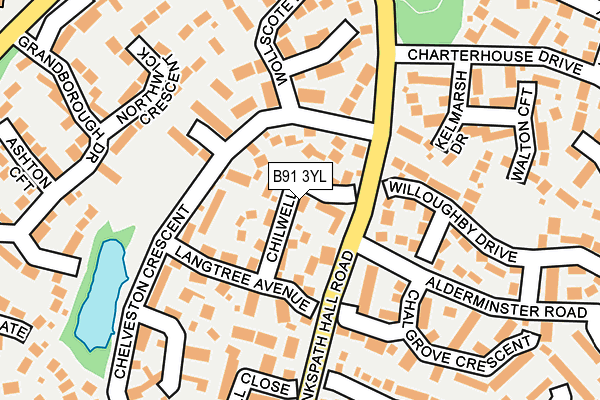 B91 3YL map - OS OpenMap – Local (Ordnance Survey)