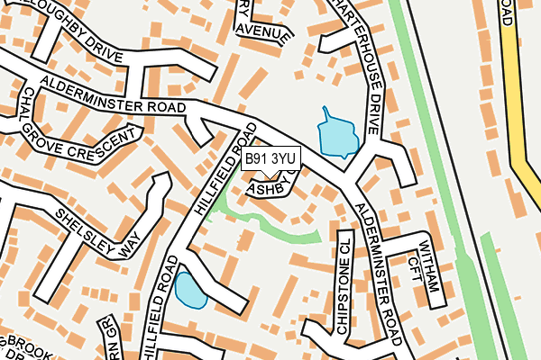 B91 3YU map - OS OpenMap – Local (Ordnance Survey)