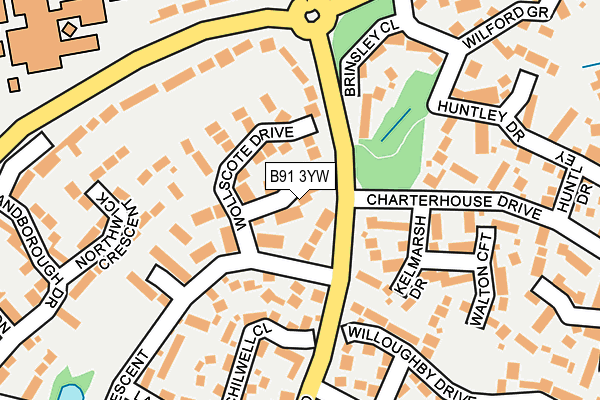 B91 3YW map - OS OpenMap – Local (Ordnance Survey)