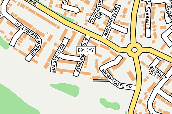 B91 3YY map - OS OpenMap – Local (Ordnance Survey)