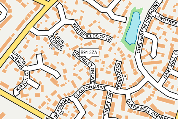 B91 3ZA map - OS OpenMap – Local (Ordnance Survey)