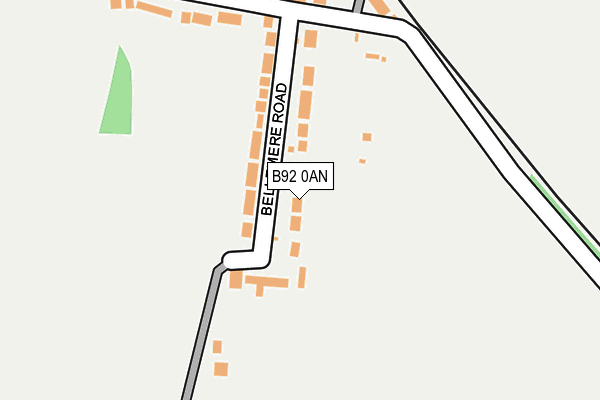 B92 0AN map - OS OpenMap – Local (Ordnance Survey)