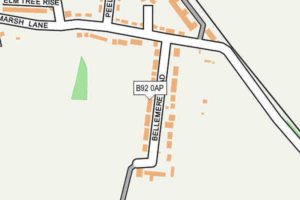 B92 0AP map - OS OpenMap – Local (Ordnance Survey)