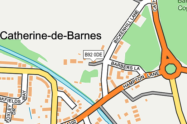 B92 0DE map - OS OpenMap – Local (Ordnance Survey)