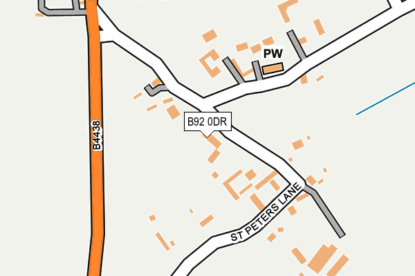 B92 0DR map - OS OpenMap – Local (Ordnance Survey)