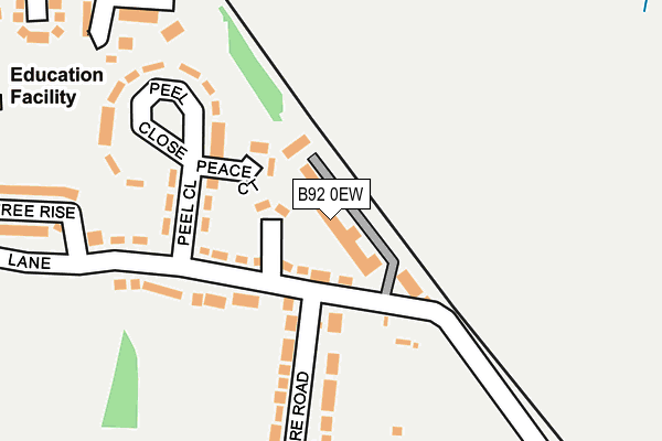 B92 0EW map - OS OpenMap – Local (Ordnance Survey)