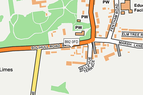B92 0FD map - OS OpenMap – Local (Ordnance Survey)