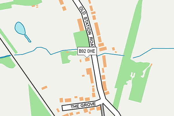 B92 0HE map - OS OpenMap – Local (Ordnance Survey)