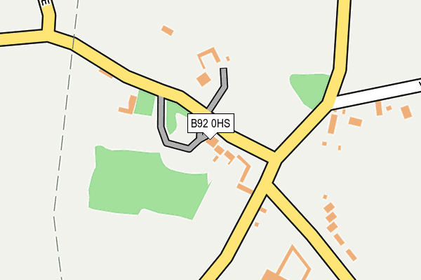 B92 0HS map - OS OpenMap – Local (Ordnance Survey)