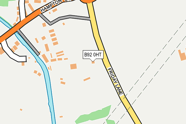 B92 0HT map - OS OpenMap – Local (Ordnance Survey)