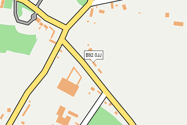 B92 0JJ map - OS OpenMap – Local (Ordnance Survey)