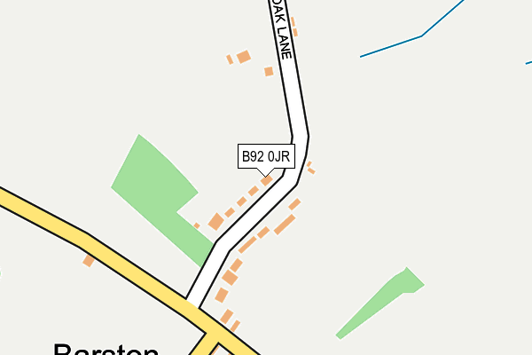 B92 0JR map - OS OpenMap – Local (Ordnance Survey)