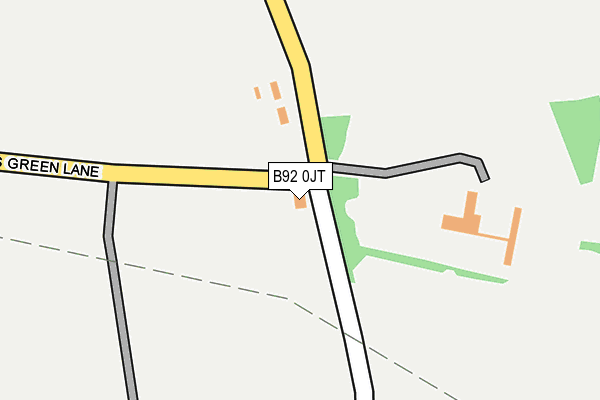 B92 0JT map - OS OpenMap – Local (Ordnance Survey)