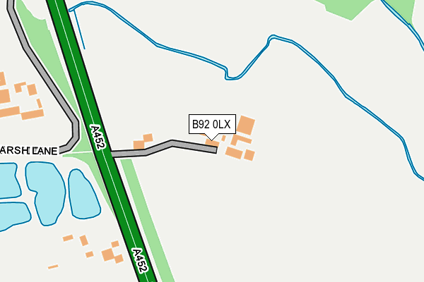 B92 0LX map - OS OpenMap – Local (Ordnance Survey)