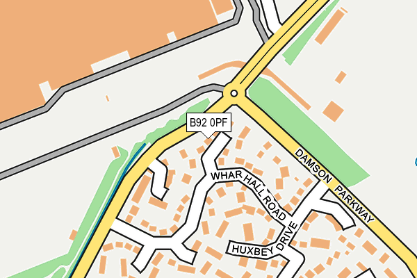 B92 0PF map - OS OpenMap – Local (Ordnance Survey)