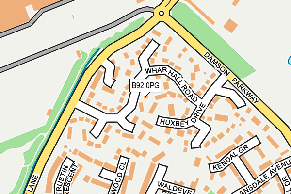 B92 0PG map - OS OpenMap – Local (Ordnance Survey)